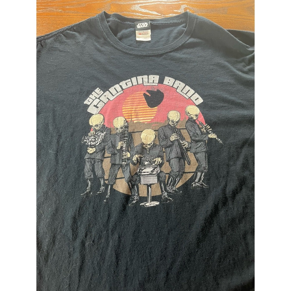 Star Wars "The Cantina Band" Black Graphic Tee Shirt Size XL Y2K